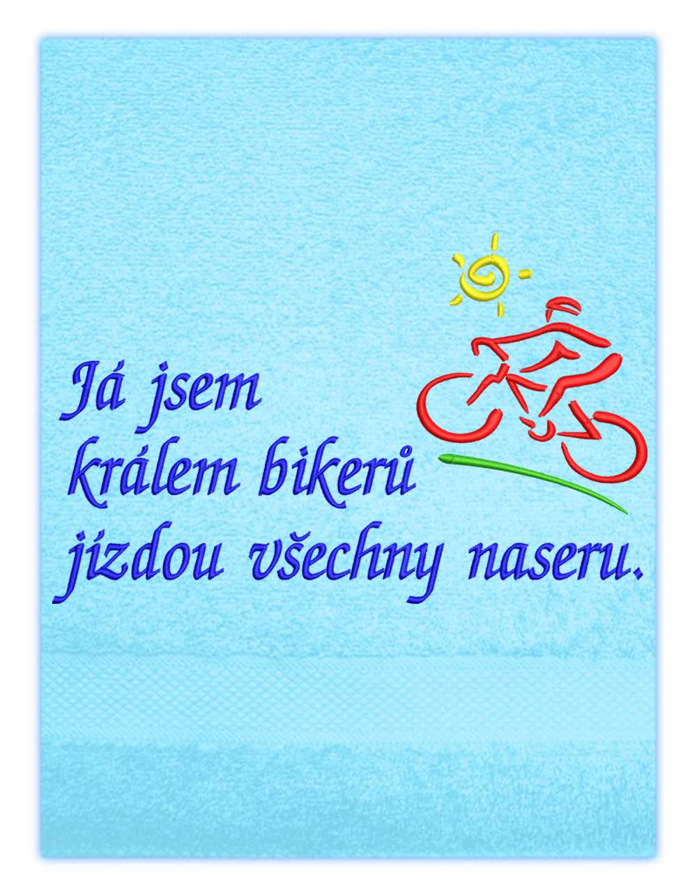 Ručník sport-Cyklista se sluníčkem