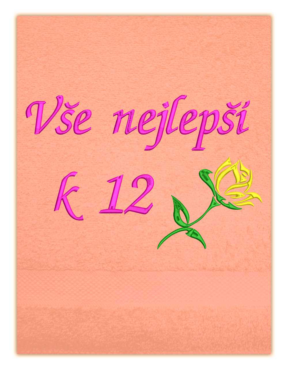 Ručník k narozeninám - Vše nejlepší a růže