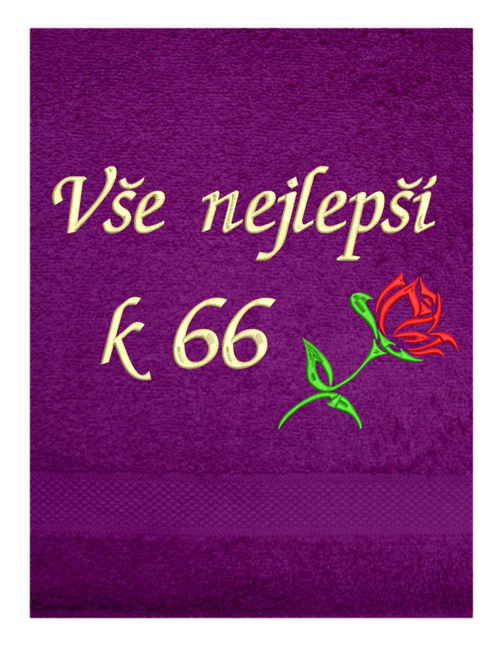 Ručník k narozeninám - Vše nejlepší a růže