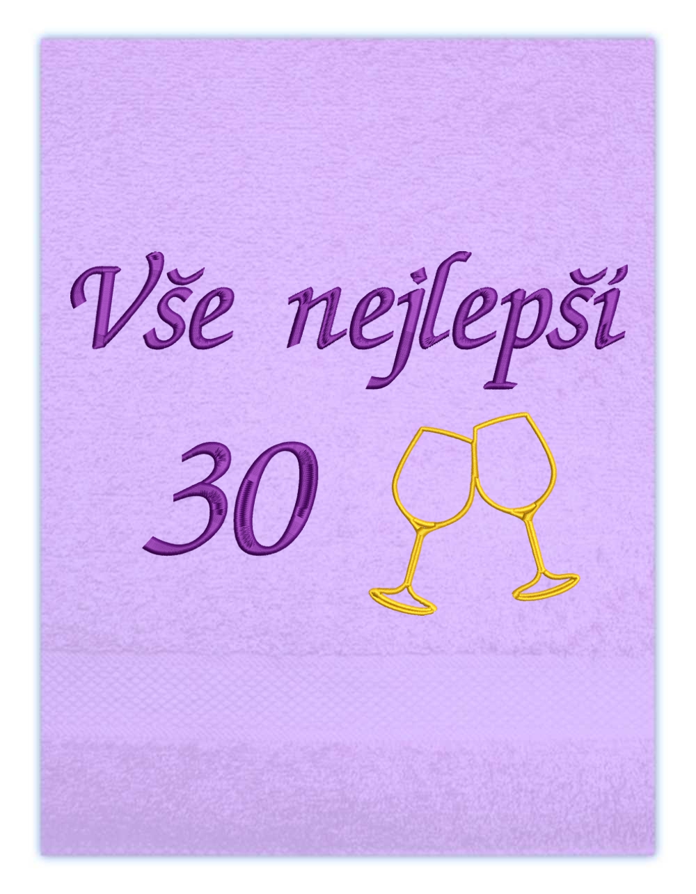 Ručník k narozeninám - Vše nejlepší a skleničky