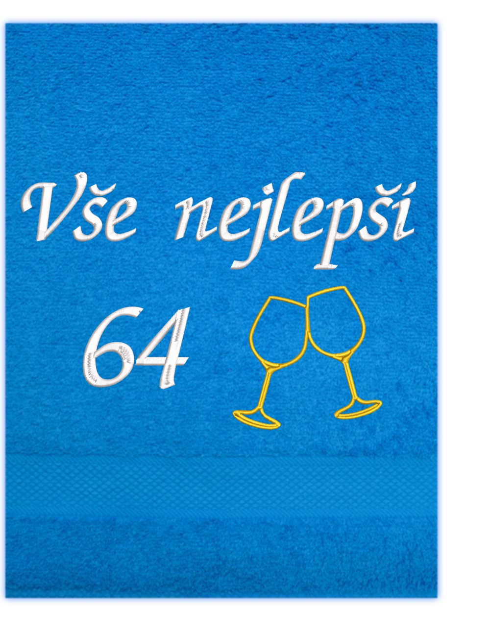 Ručník k narozeninám - Vše nejlepší a skleničky