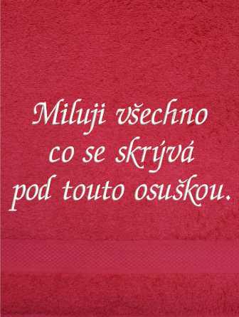 Ručník-Miluji všechno co se skrývá pod touto osuškou.