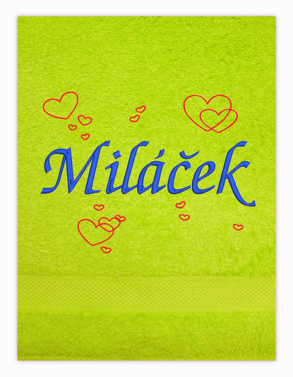 Osuška Valentýn - 16 srdíček plus vlastní text 1 jméno