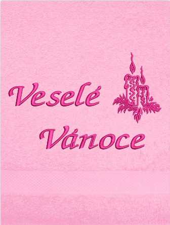 Ručník-Veselé Vánoce svíčky