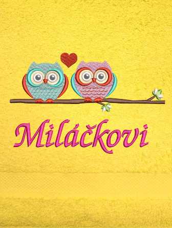 Ručník Valentýn - Miláčkovi a sovičky