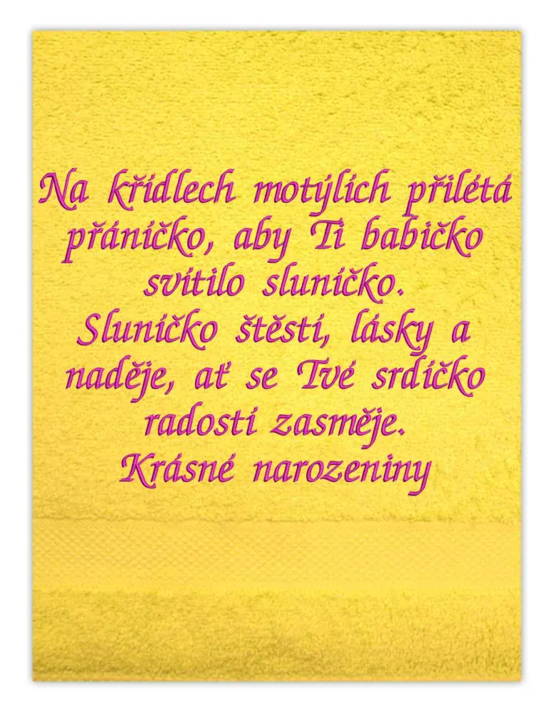 OSUŠKA VLASTNÍ VÝŠIVKA - Osuška 70 x140cm