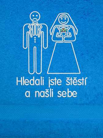 Ručník na svatbu - Ženich a nevěsta