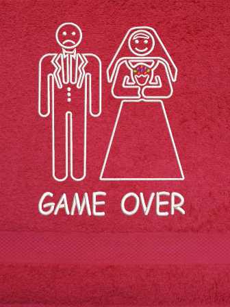 Ručník na svatbu - Ženich nevěsta-Game Over 