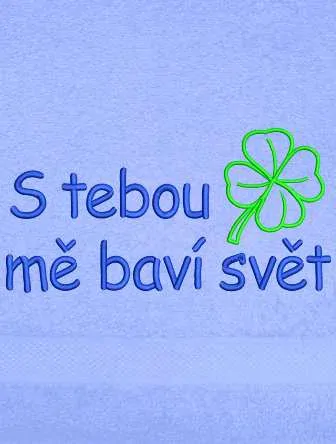 Ručník vtipná - S tebou mě baví svět