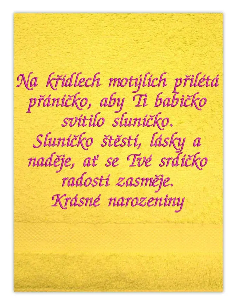 RUČNÍK VLASTNÍ VÝŠIVKA - Ručník 50 x 90cm