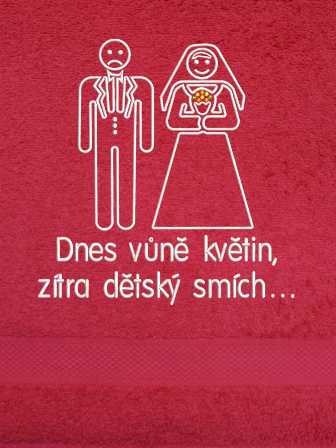 Ručník na svatbu - Ženich a nevěsta