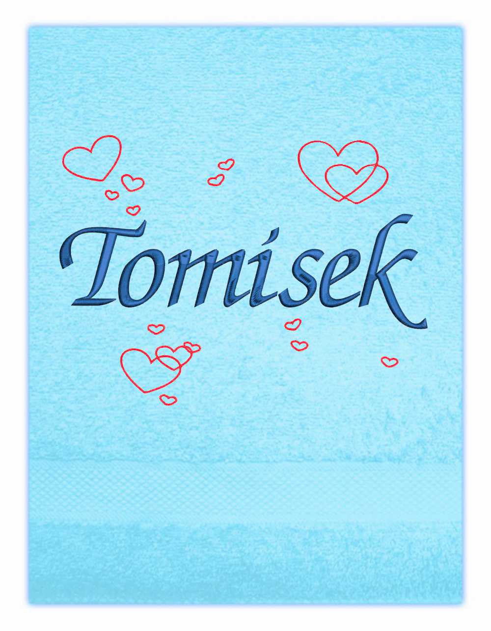Ručník Valentýn - 16 srdíček plus vlastní text 1 jméno