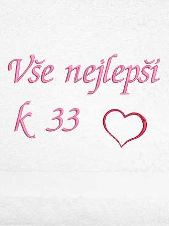 Ručník k narozeninám - Vše nejlepší k ... a srdíčko