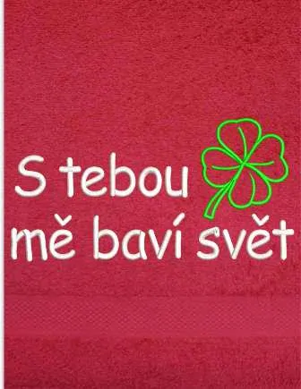 Ručník vtipná - S tebou mě baví svět
