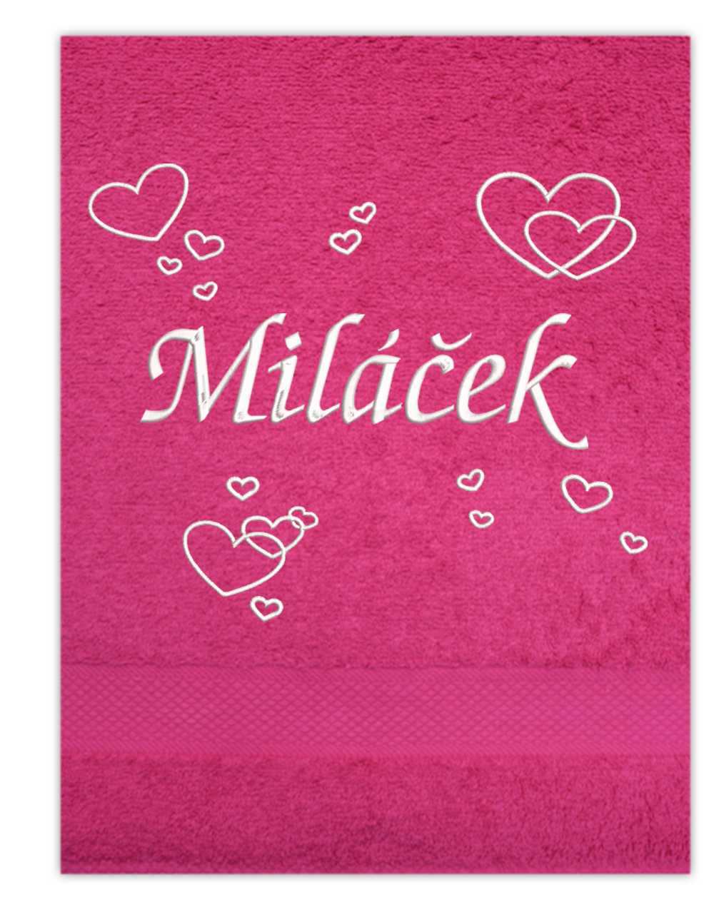 Ručník Valentýn - 16 srdíček plus vlastní text 1 jméno