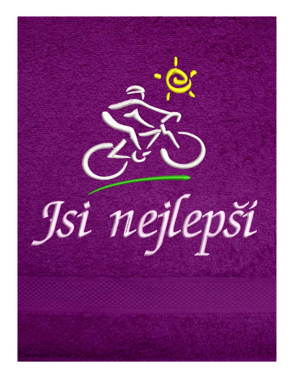 Ručník sport-Cyklista se sluníčkem jsi nejlepší