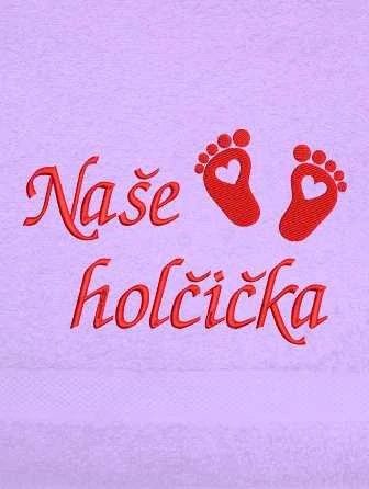 Osuška pro miminko- Nožky se srdíčkem