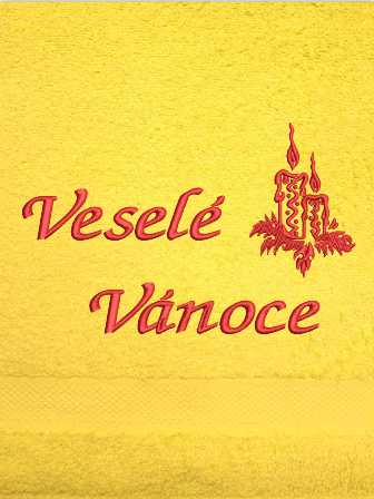 Ručník-Veselé Vánoce svíčky